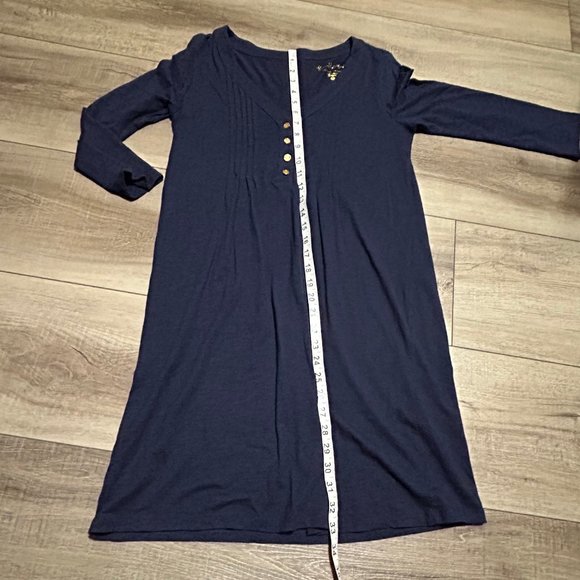 Lilly Pulitzer Navy Blue 3/4" Sleeve Cotton/Modal Dress Size Small ~EUC - Picture 8 of 12